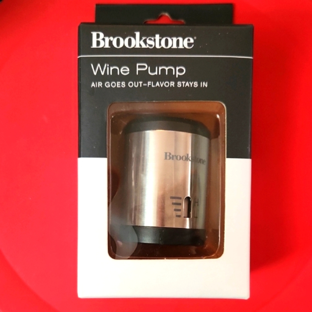 Brookstone Black and Silver Wine Pump